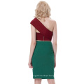 Belle Poque Sexy Womens Asymmetrical One Shoulder Big Bow-Tie Decorado Cropped Wine Red Tops BP000343-2